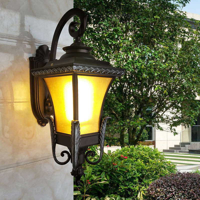 European style villa entrance wall column lamp